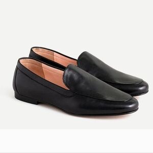 J.CREW Black Leather Smoking Slipper